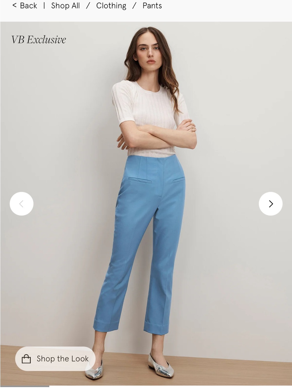 Veronica Beard Blue Jasper Cropped Tailored Pants